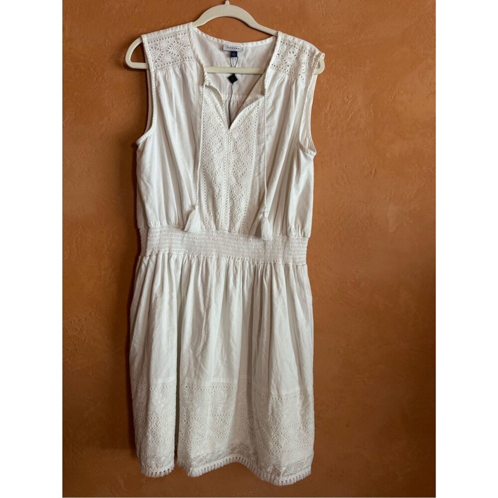 Cabana Life NWOT White Eyelet Embroidered Cotton Dress Size XL
